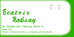 beatrix maksay business card